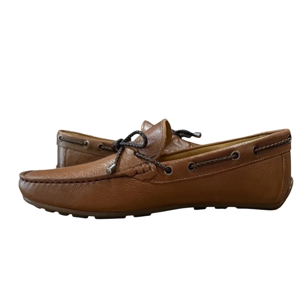 Marc Joseph New York Handcrafted Leather Driving Moccasins Loafers Brown Size 10 - Picture 3 of 10